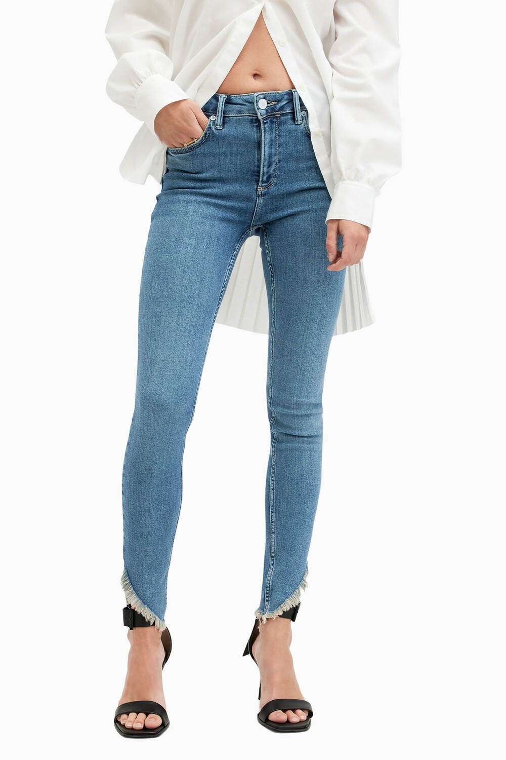 

Джинсы Allsaints dax с асимметричным низом All Saints, синий