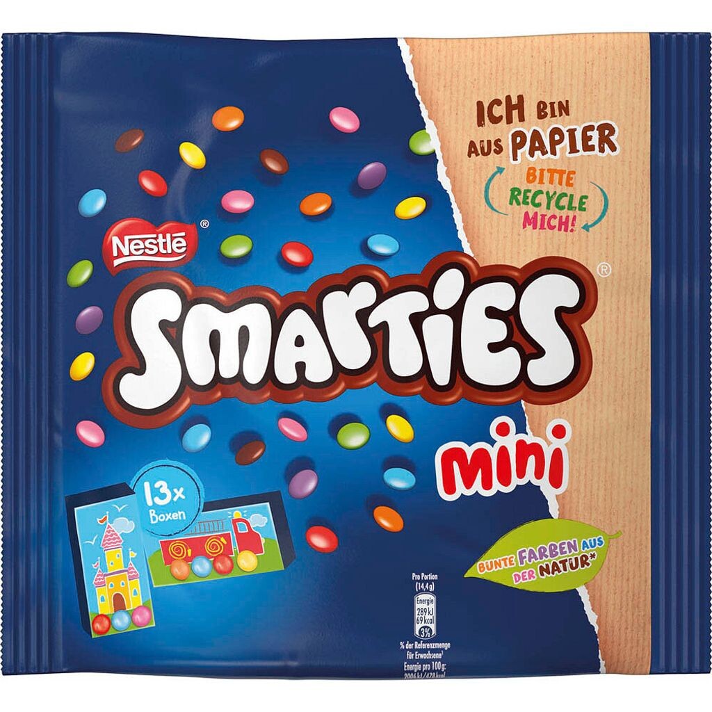 

Nestlé - Smarties Mini - бумажный пакет 187 г (13 x 14,4 г)