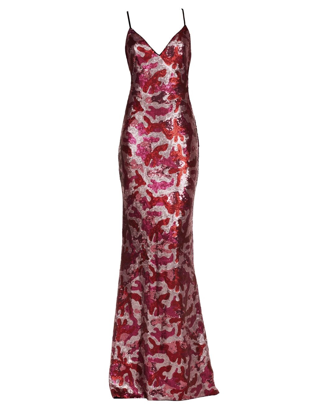 

Камуфляжное платье без рукавов с пайетками Tadashi Shoji, розовый