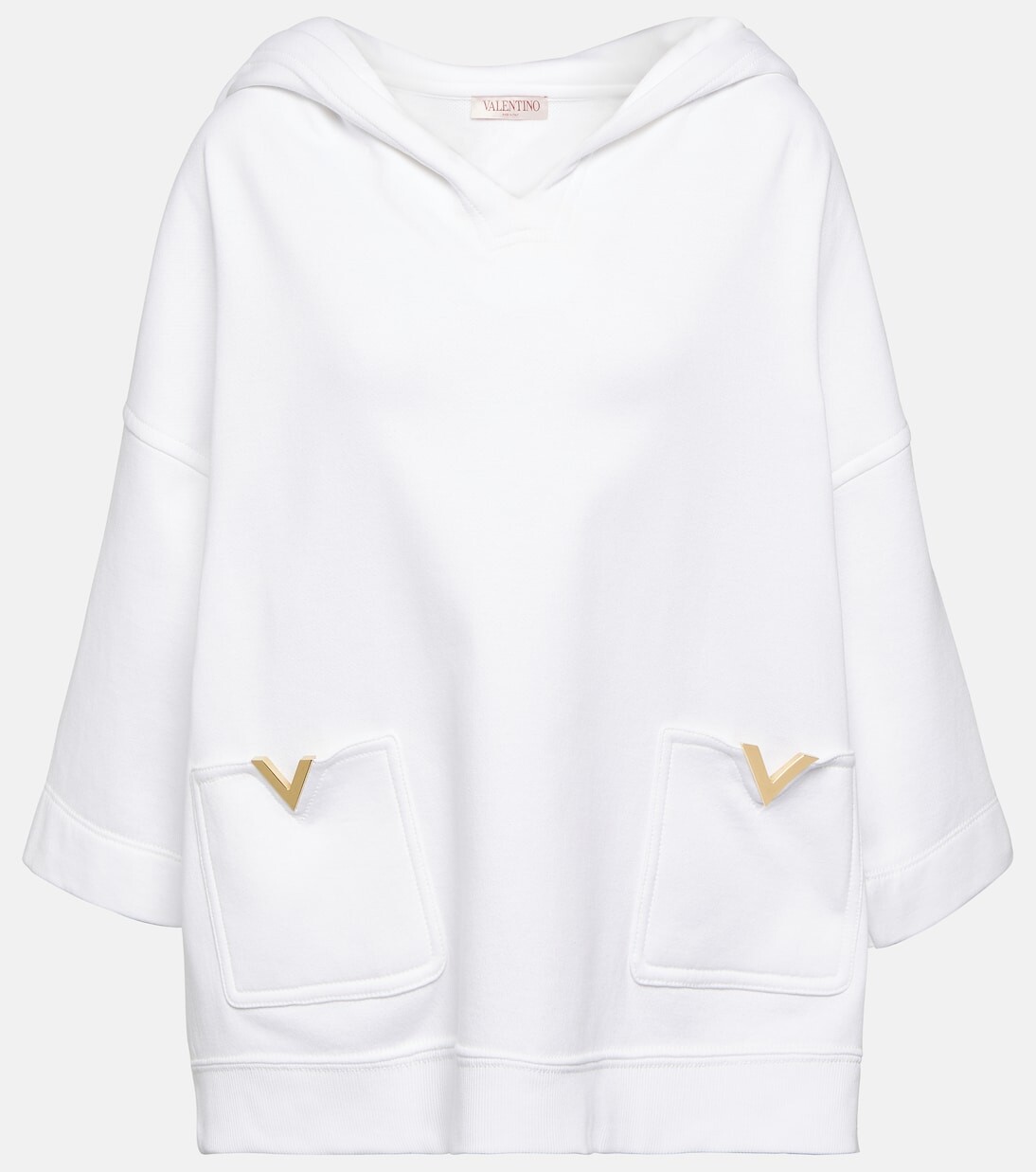 

Худи vgold из хлопкового джерси Valentino, белый