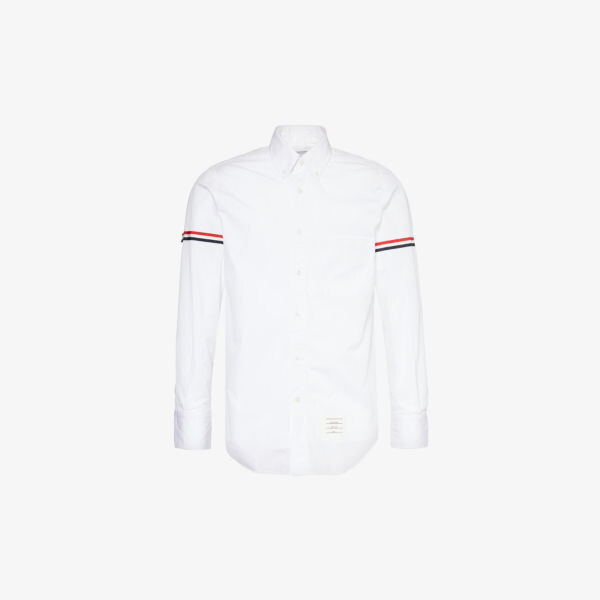 

Рубашка из хлопка с длинными рукавами Brand-Patch Thom Browne, белый