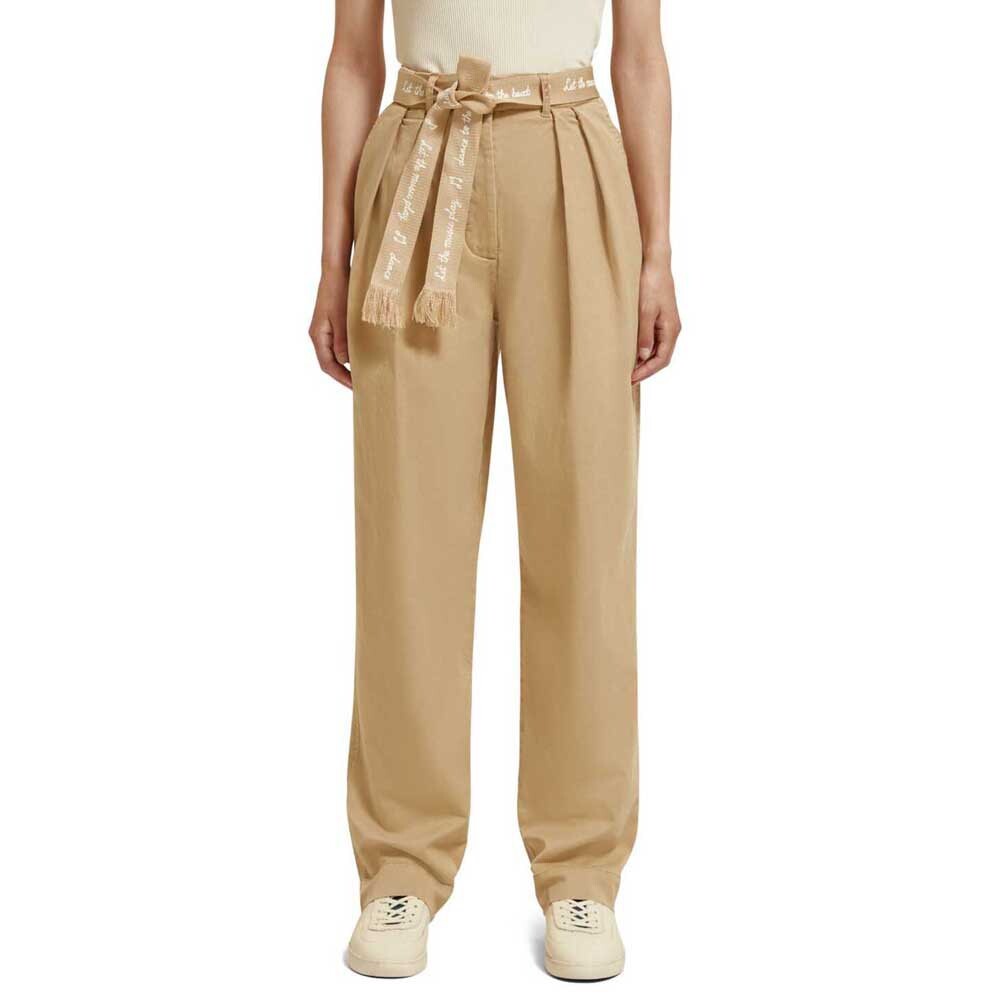

Брюки Scotch & Soda Faye Relaxed Tapered Leg Paper Bag Utility High Waist, бежевый