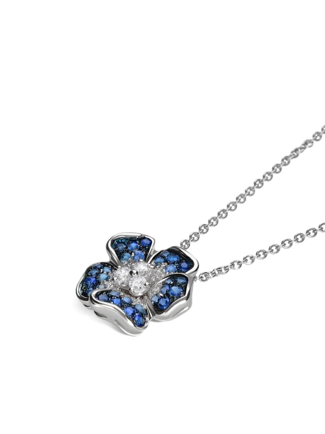 

Колье Flora из белого золота с сапфирами и бриллиантами LEO PIZZO, серебряный