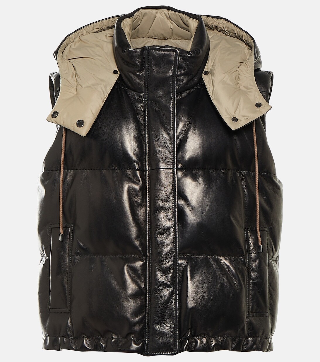 

Кожаный жилет BRUNELLO CUCINELLI, черный