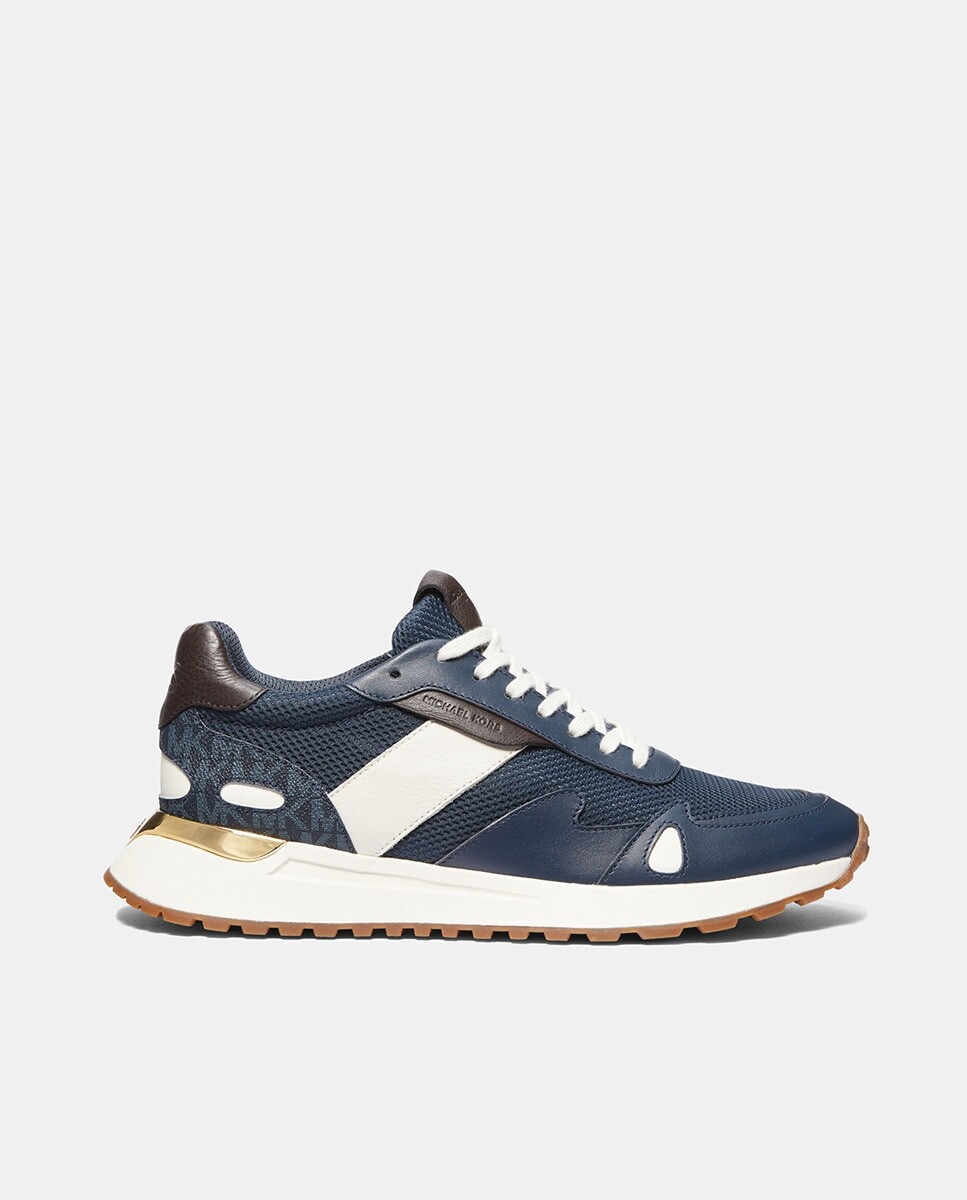 

Мужские кожаные кроссовки Miles Trainer с фирменным принтом Michael Michael Kors, темно-синий