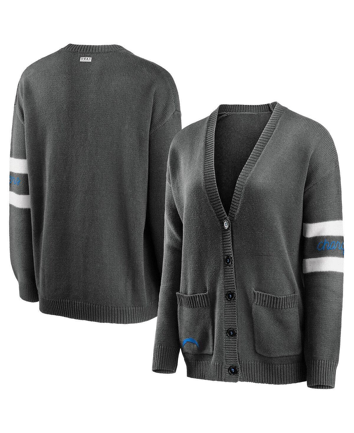 

Женский вязаный кардиган с меланжевым оттенком Los Angeles Chargers WEAR by Erin Andrews