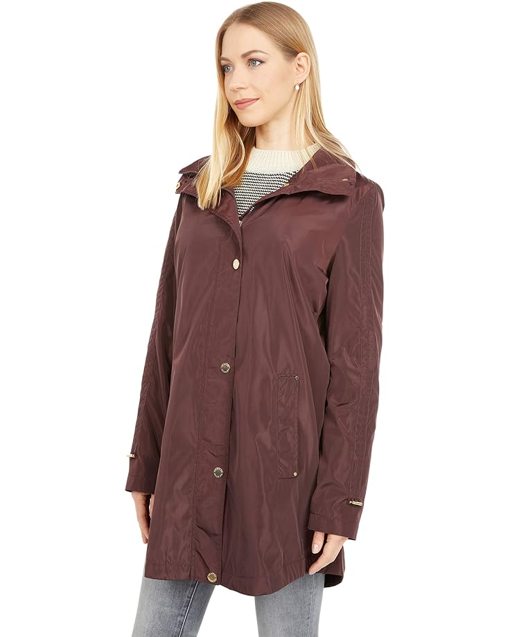 Куртка Via Spiga Rouched Sleeve Packable Rain Anorak Jacket, бордо