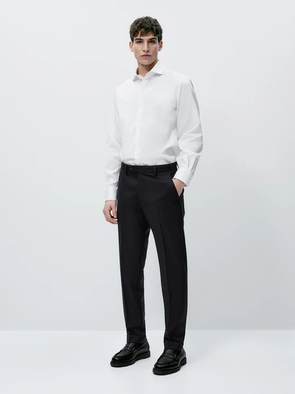 

Рубашка обычного кроя easy iron Massimo Dutti, белый