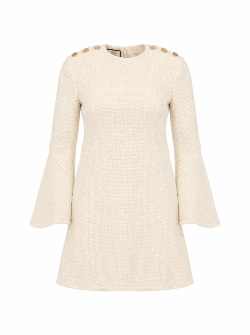 Твидовое мини платье Gucci, белый