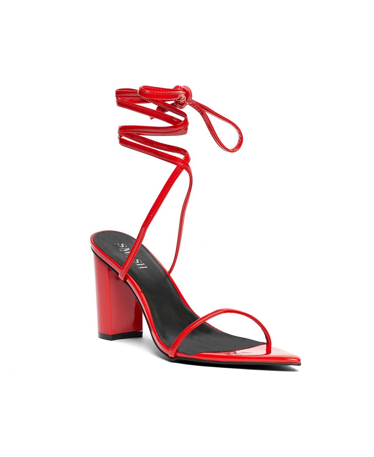 Женские модельные сандалии из оникса с запахом и ремешком на щиколотке — расширенные размеры 10–14 SMASH Shoes, красный