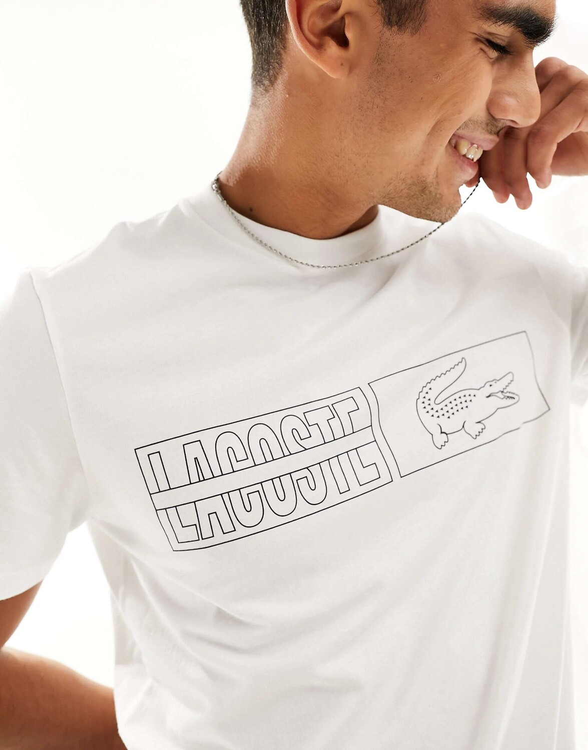 

Белая футболка Lacoste Loungewear Heritage с графикой, Белый