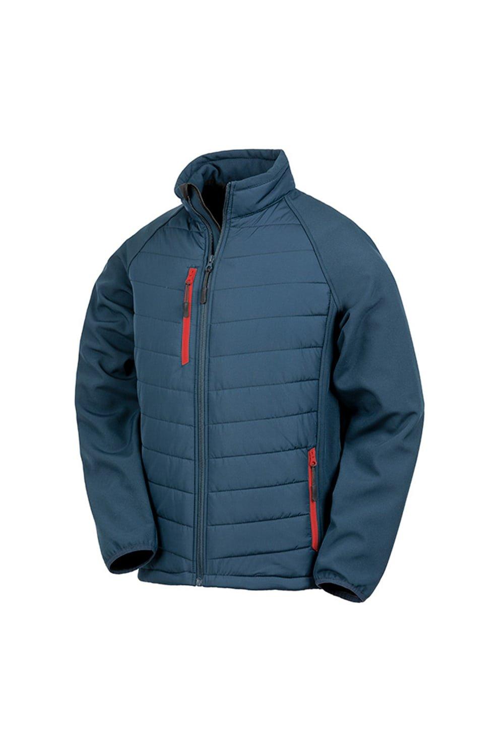 Черная утепленная куртка Compass Soft Shell Result, темно-синий утепленная куртка core soft shell result красный
