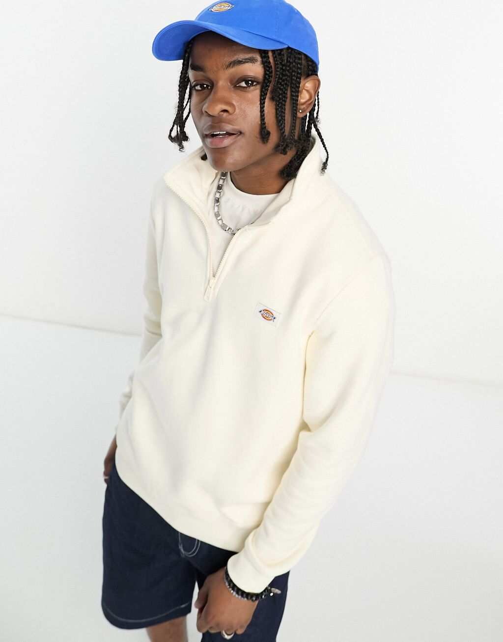 

Белоснежный свитшот на молнии 1/4 Dickies Oakport
