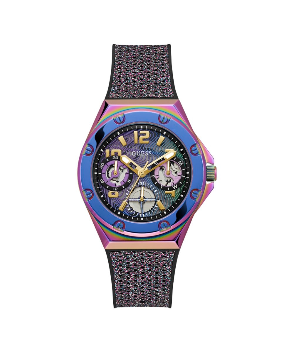 Силиконовые женские часы Asteria GW0620L4 на черном ремешке Guess, черный силиконовые женские часы charisma gw0621l5 на коричневом ремешке guess коричневый