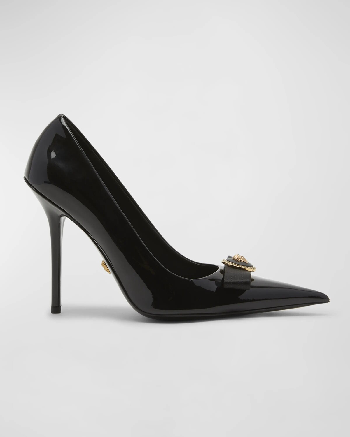 

Лакированные туфли с бантом Medusa, цвет Black-Versace Gold