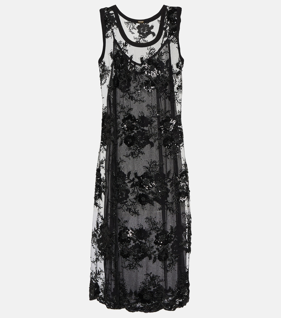 Сетчатое платье миди ilan с вышивкой Dodo Bar Or, черный