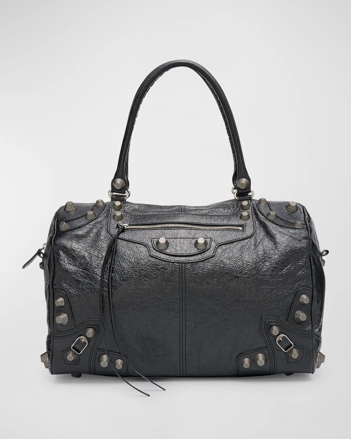 

Мужская кожаная спортивная сумка Le Cagole Balenciaga, цвет 1000 Black