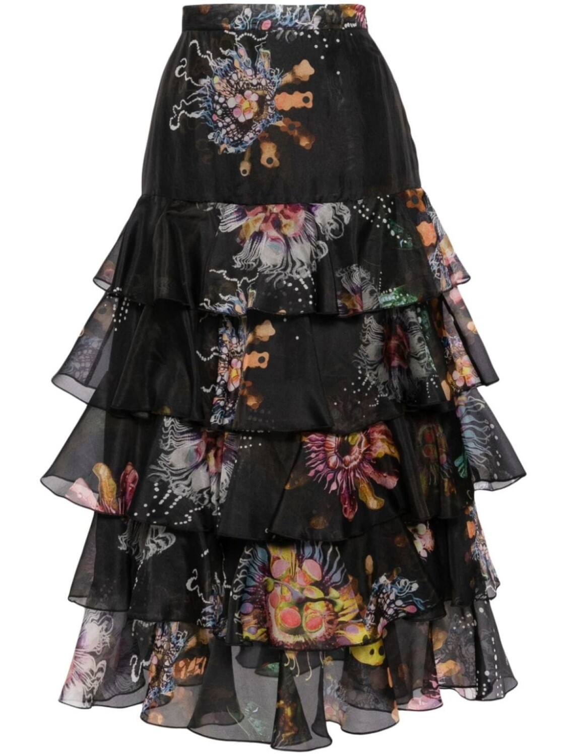 

Cynthia Rowley юбка из органзы с оборками, черный