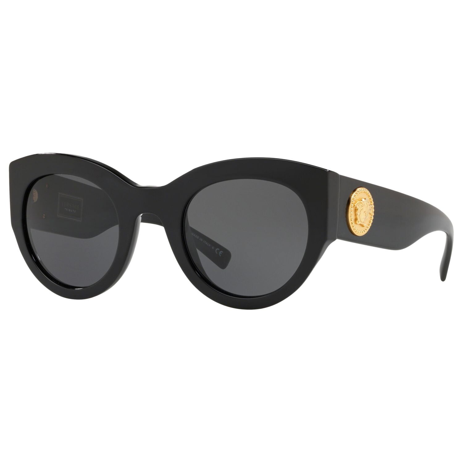 

Versace VE4353 Женские солнцезащитные очки кошачий глаз, черный/серый