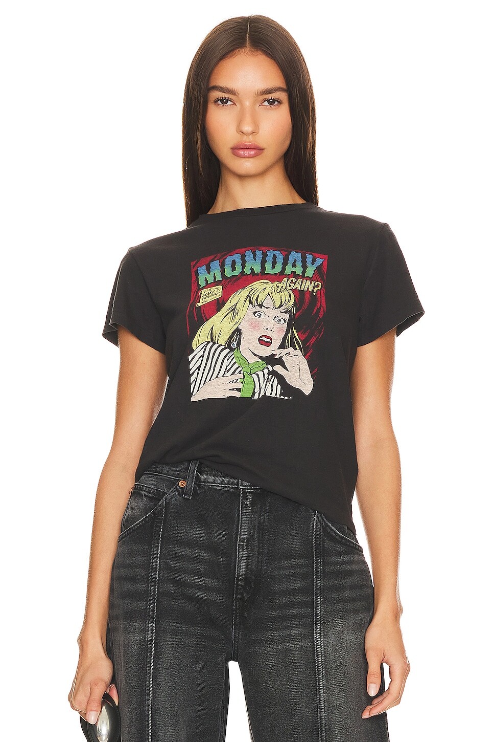 

Футболка RE/DONE Classic Monday Again, цвет Washed Black
