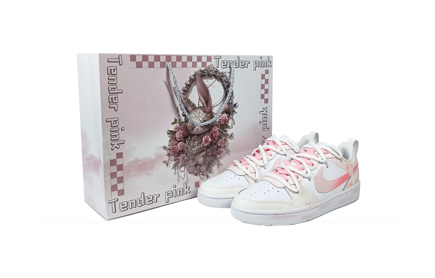 

Кроссовки Nike Court Borough Skateboarding Shoes Women's Low-top Light Pink, розовый