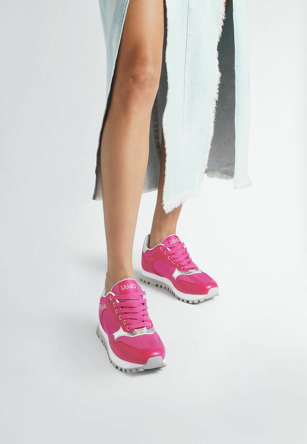Низкие кроссовки Brighty LIU JO, розовый кроссовки низкие liu jo brighty mesh platform sneakers цвет silver colour