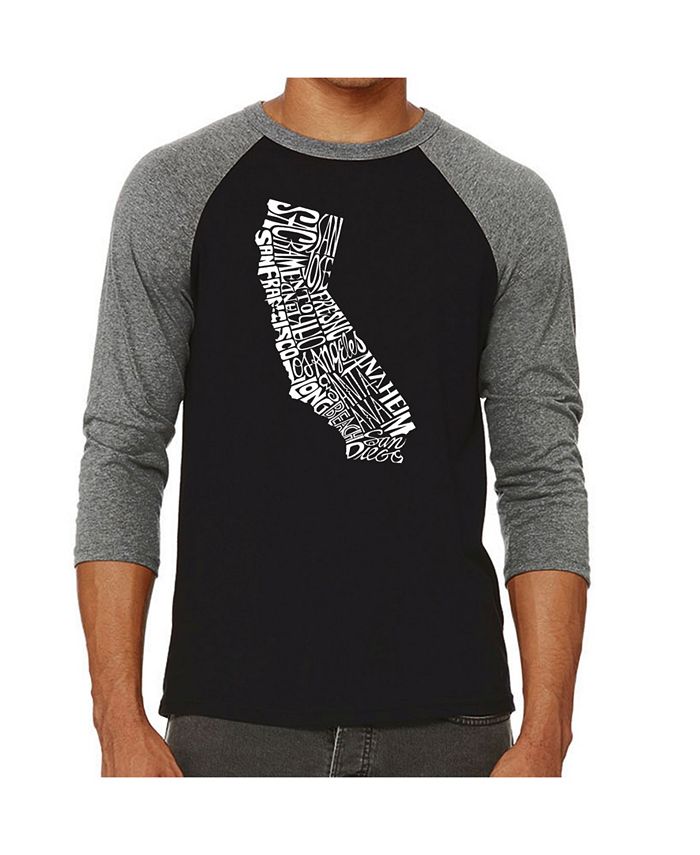 Мужская футболка реглан Word Art штата Калифорния LA Pop Art, серый наушники мужская футболка реглан word art la pop art серый