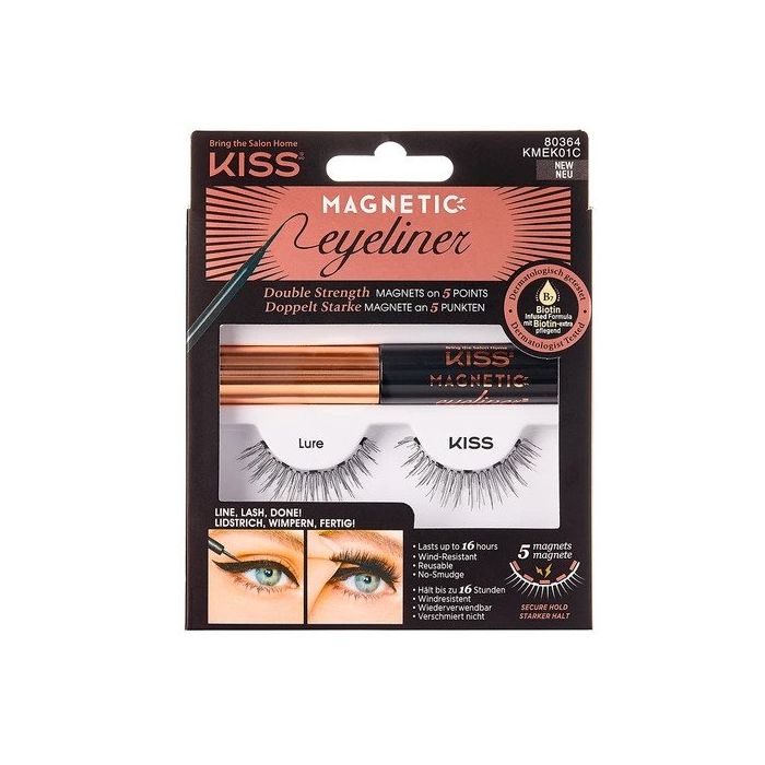 Набор косметики Magnetic Eyeliner & Lash Kit Kiss, Multicolor набор магнитных накладных ресниц и подводки kiss new york professional tempt