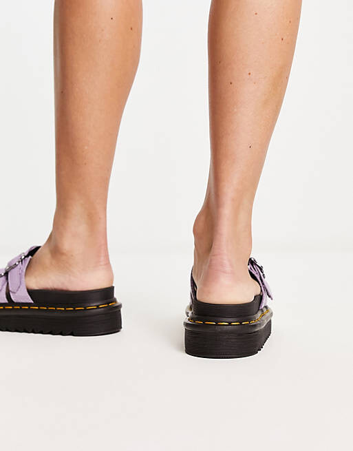 

Сиреневые шлепанцы с цветочным узором Dr Martens Blaire