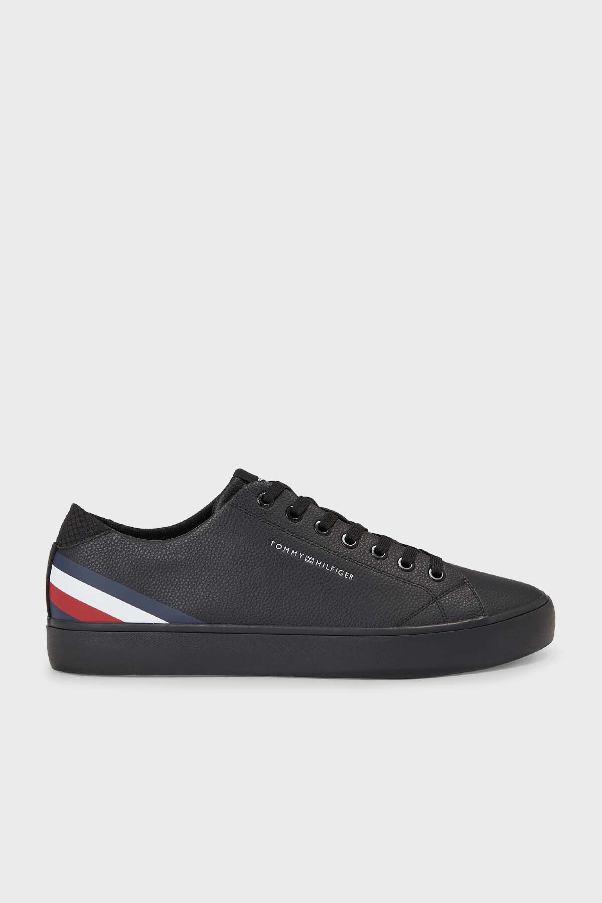 

Мужские кожаные кроссовки с логотипом SHOES FM0FM04778 Tommy Hilfiger, черный