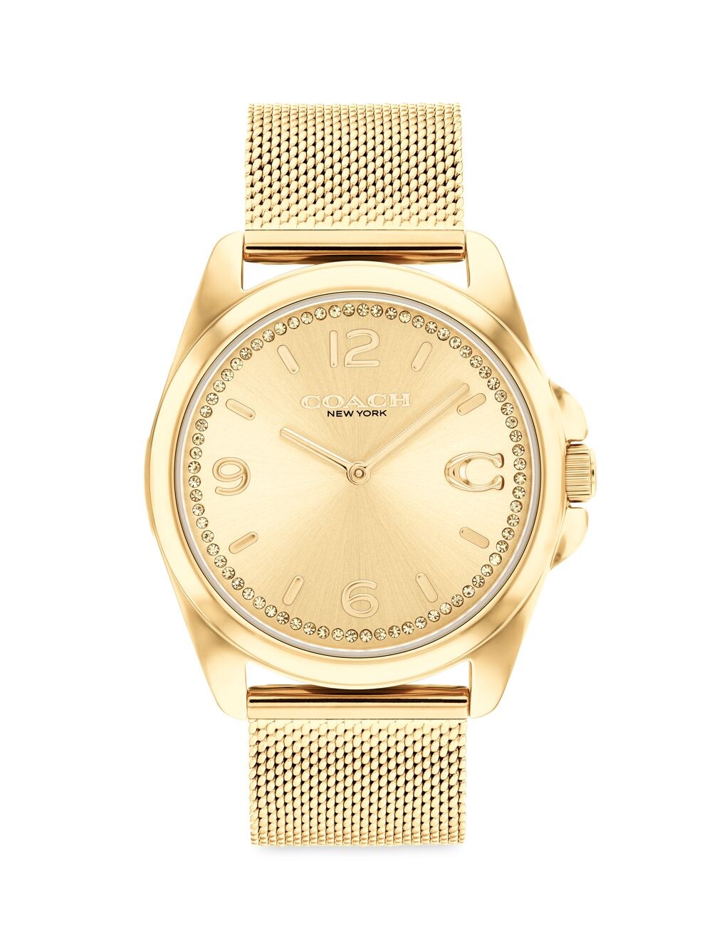 

Часы Greyson 36MM с сетчатым браслетом COACH, золотой