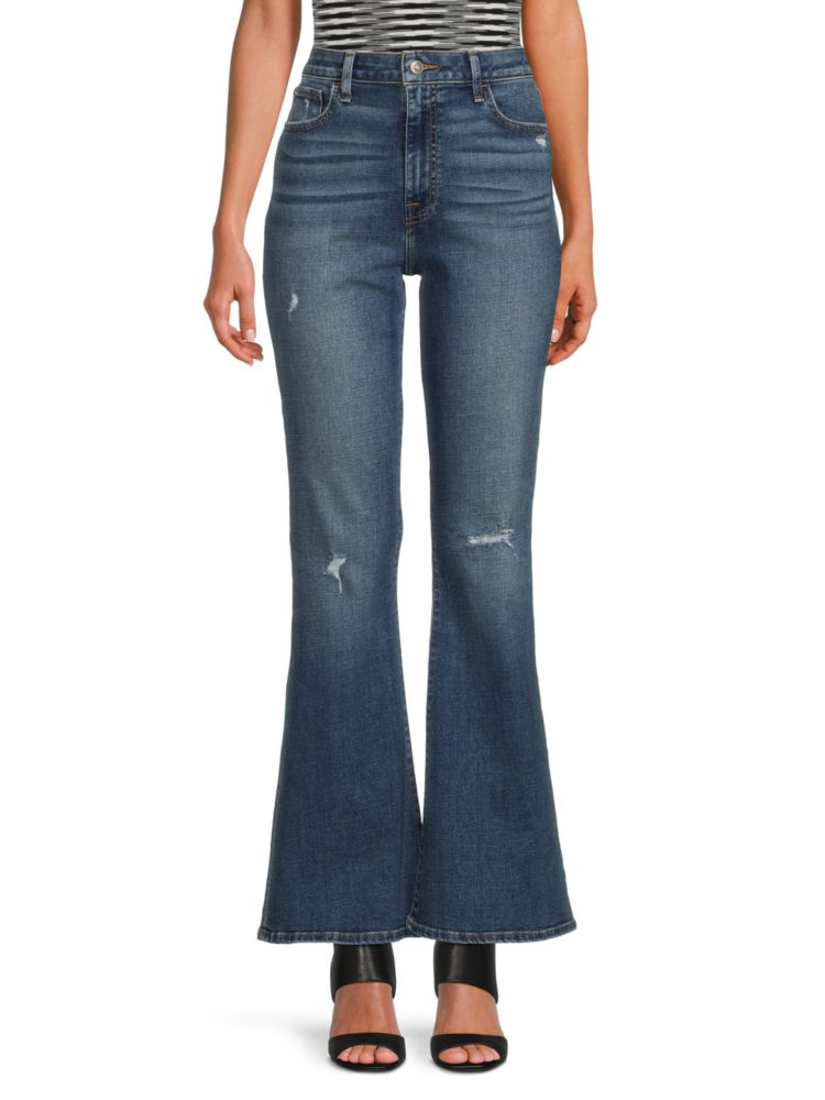 Расклешенные джинсы Heidi с высокой посадкой Hudson, цвет Dark Denim