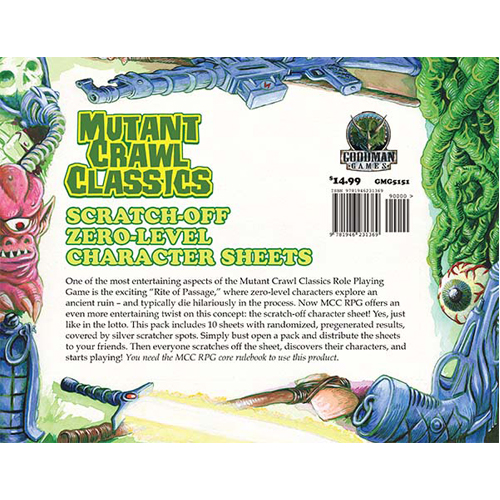 книга mutant year zero rpg – elysium map pack Книга Mutant Crawl Classics Rpg: 0-Level Scratch Off Character Sheets