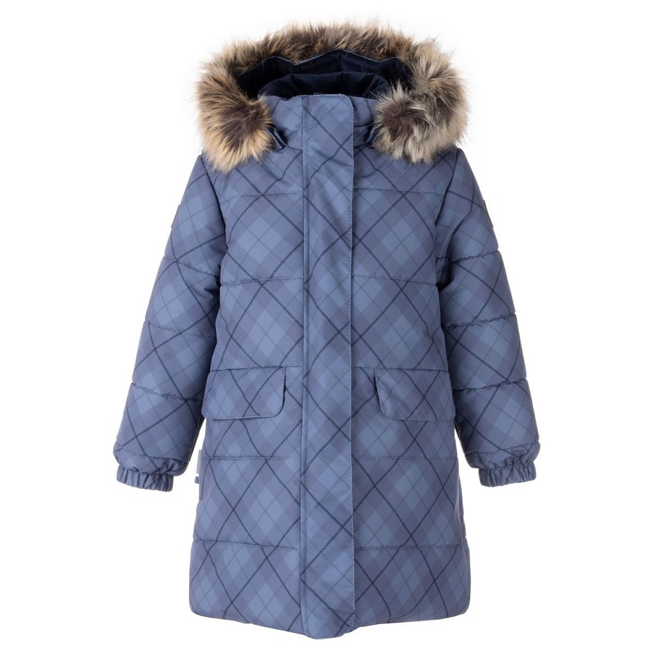 Пальто зимнее Lenne Lenna с узором в полоску, синий пальто amisu зимнее 40 размер