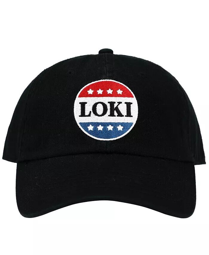 

Мужская черная хлопковая саржевая шляпа Loki с красно-белыми и синими пуговицами с вышивкой Marvel, черный