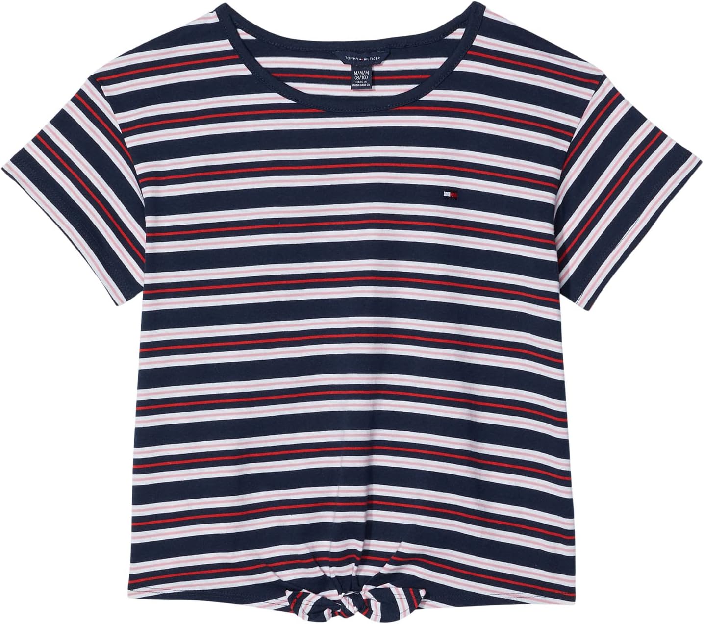 

Футболка Tommy Hilfiger Tommy Stripe Tie Front Tee, цвет Navy Blazer