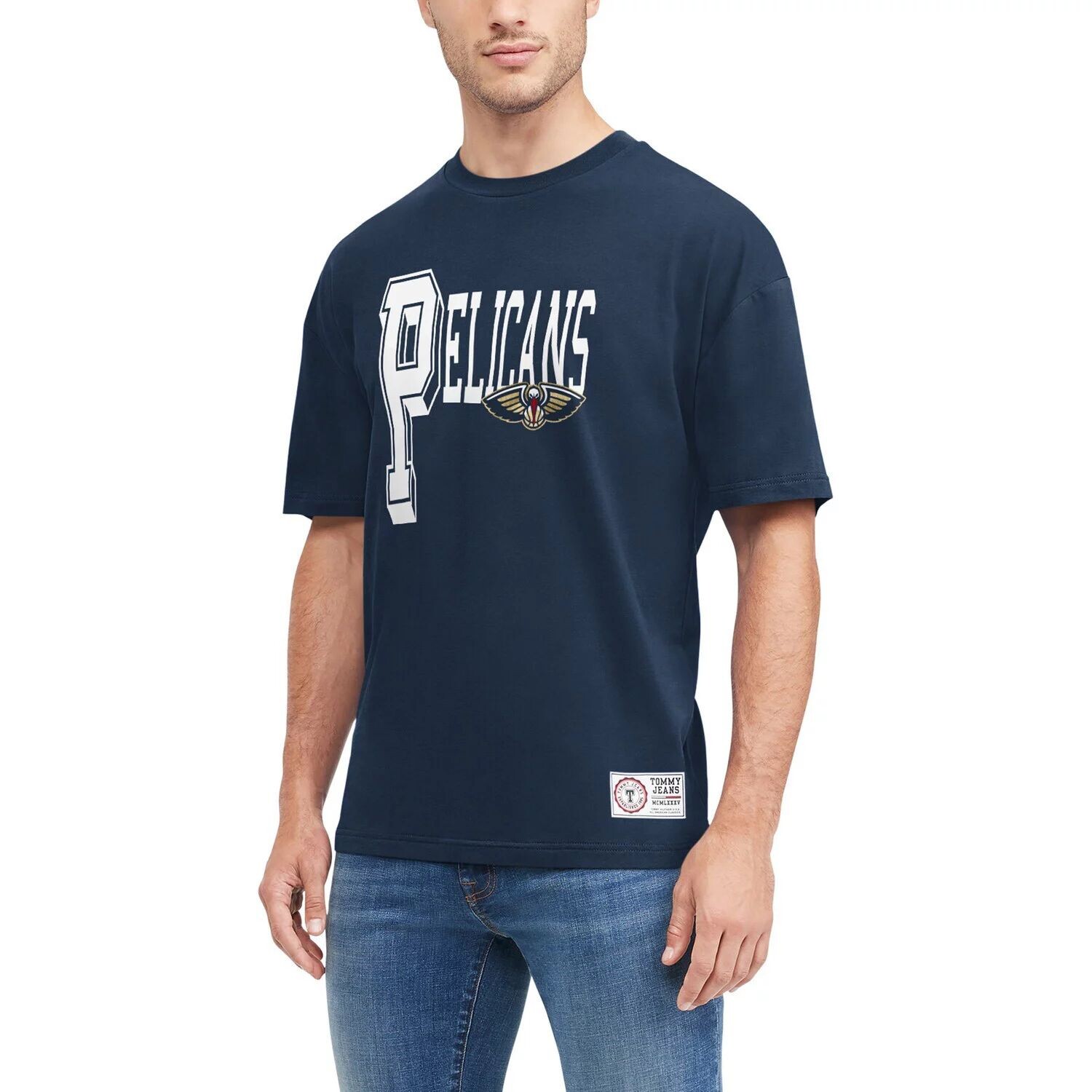 

Мужская темно-синяя футболка Tommy Jeans New Orleans Pelicans Mel Varsity, Синий