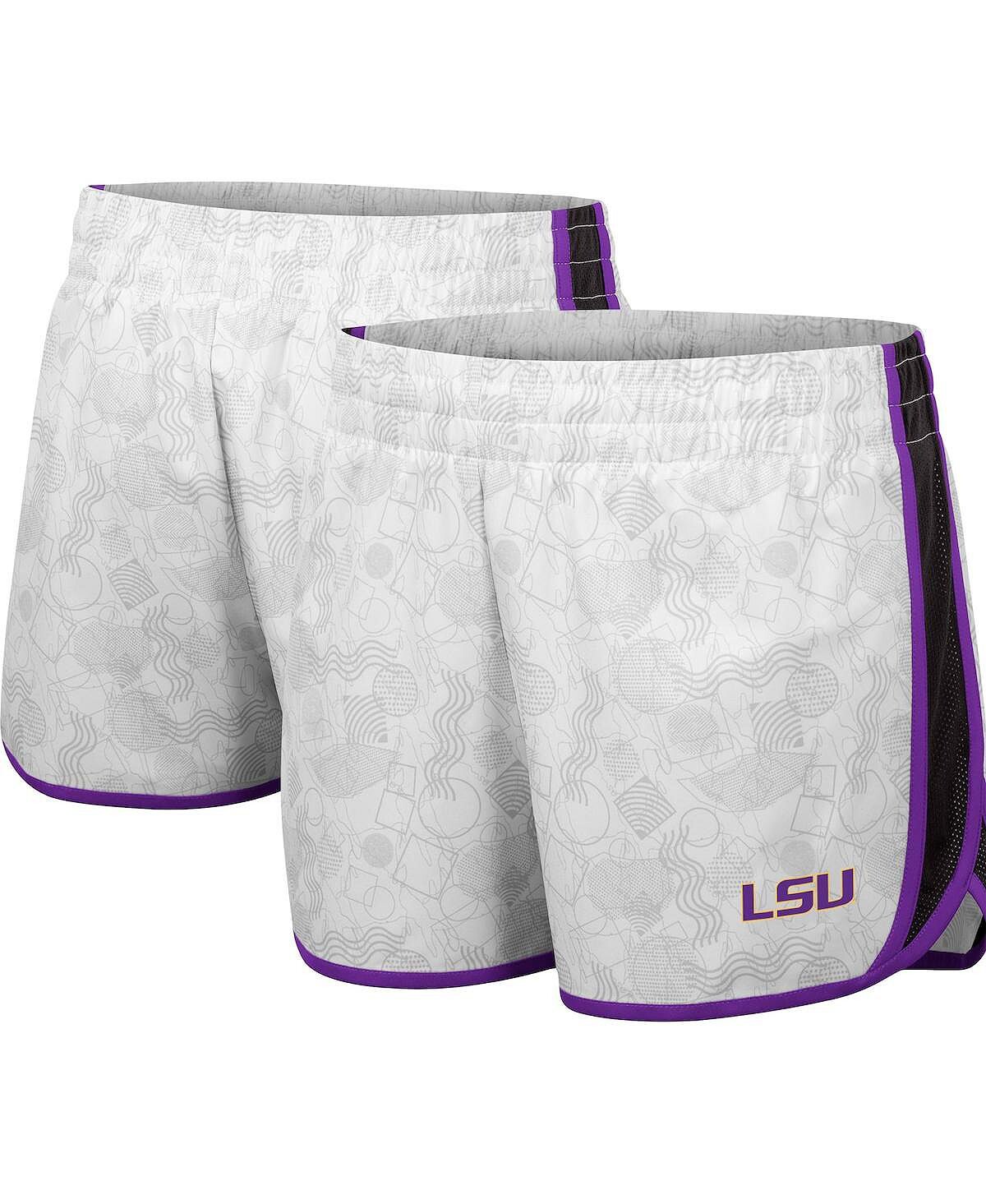 

Женские бело-черные шорты LSU Tigers The Plastics с геопринтом Colosseum