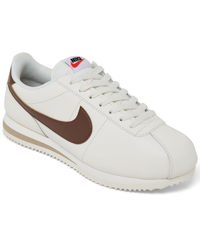

Женские классические кожаные повседневные кроссовки Cortez от Finish Line Nike, цвет Sail, Khaki, White, Cacao Wo