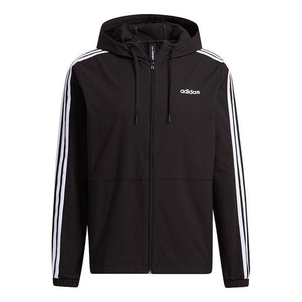 Куртка adidas neo M Ce 3s Wb Classic Stripe Windproof waterproof Sports Hooded Jacket Black, черный