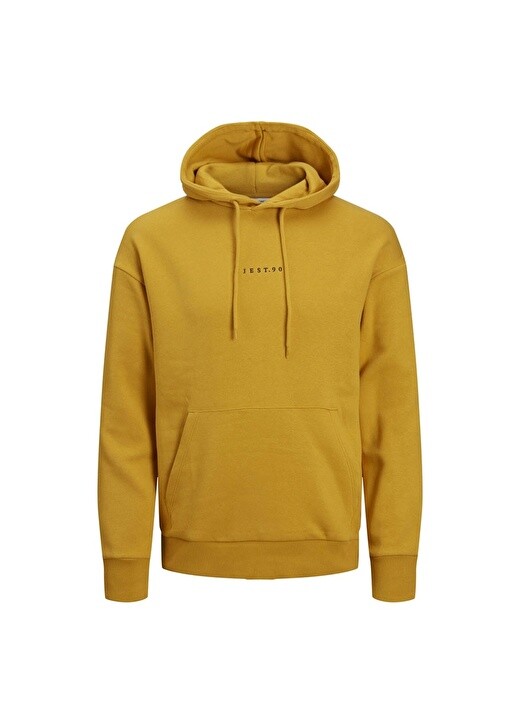 

Горчичный мужской свитшот с воротником с капюшоном Jack & Jones