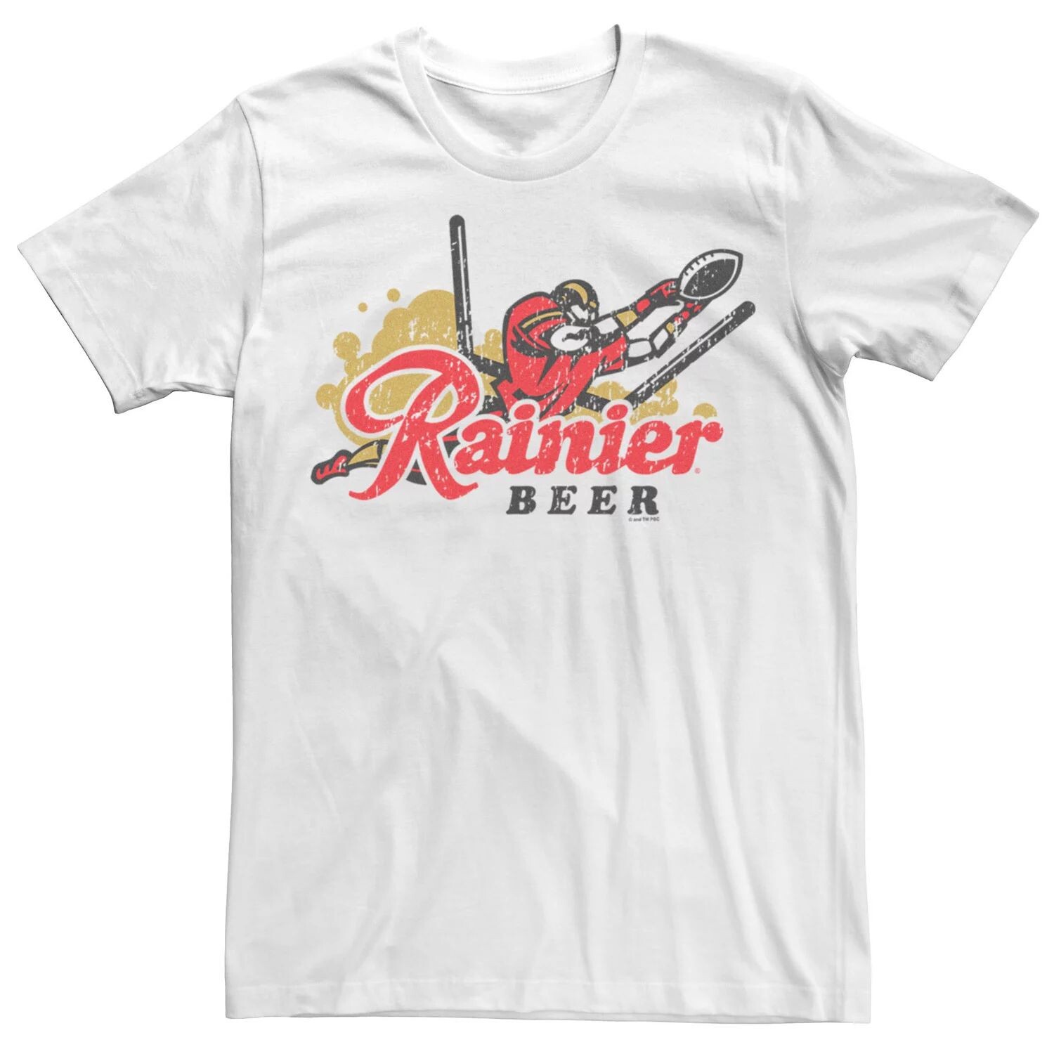 

Мужская футболка Pabst Rainier Football Beer с рисунком пива Licensed Character
