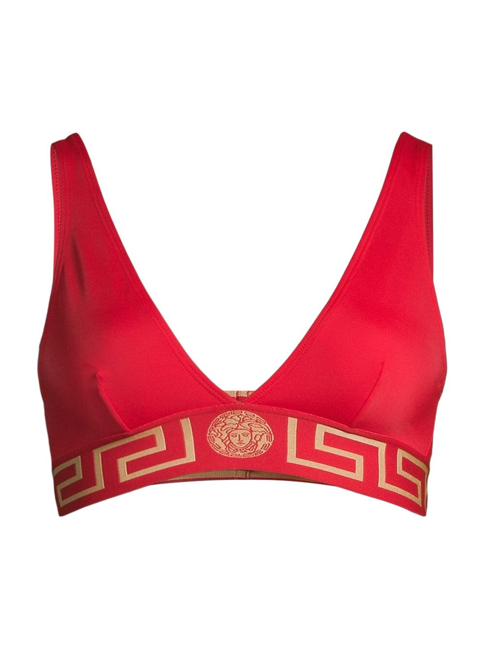 

Верх бикини с каймой Greca Versace, красный