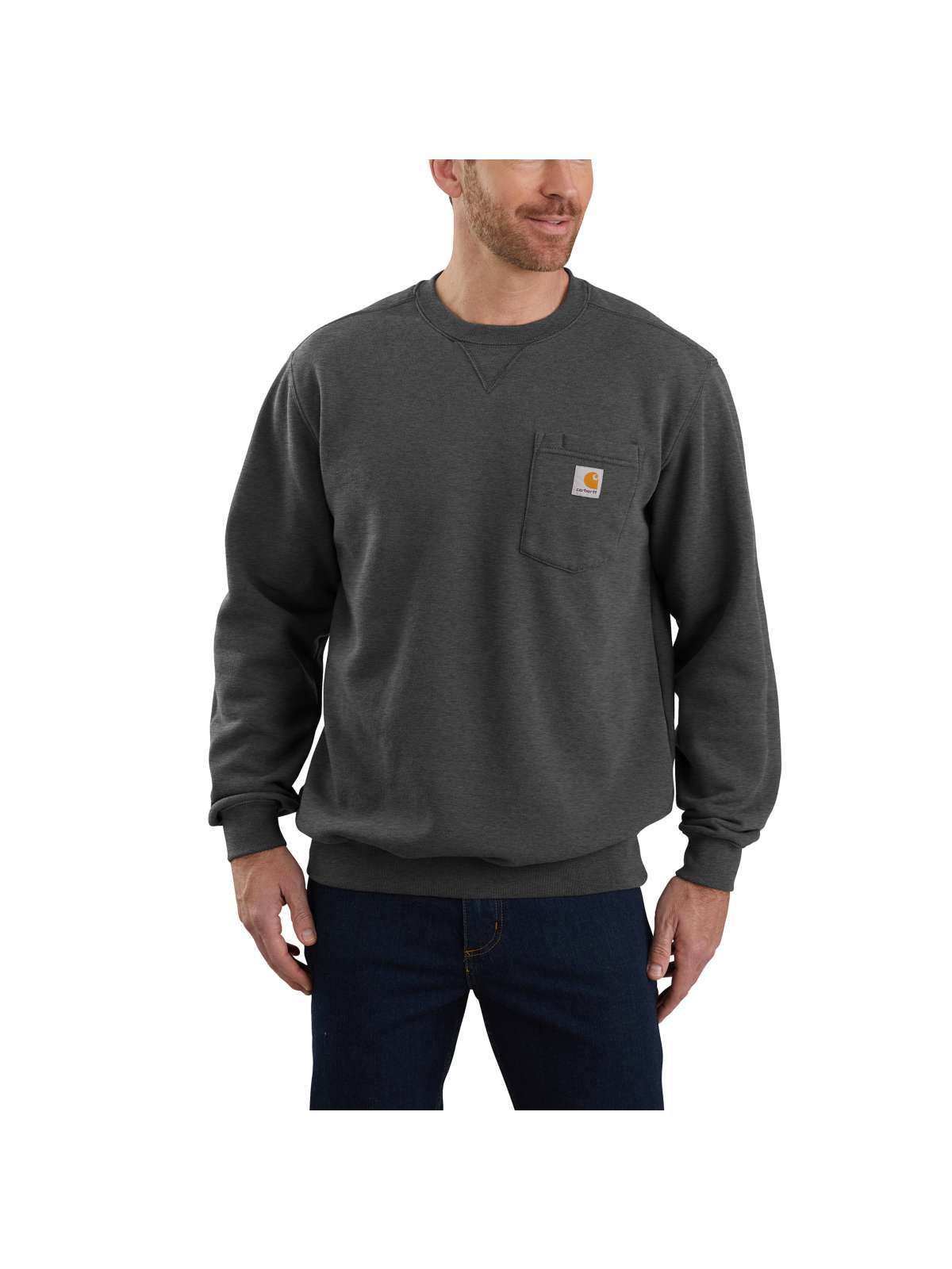 

Рубашка CARHARTT Crewneck Sweatshirt, цвет CARBON HEATHER