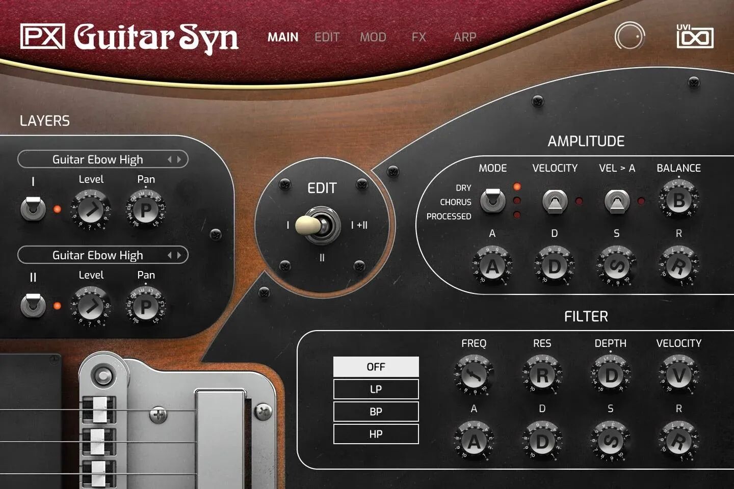 

Программное обеспечение синтезатора UVI PX Guitar Syn