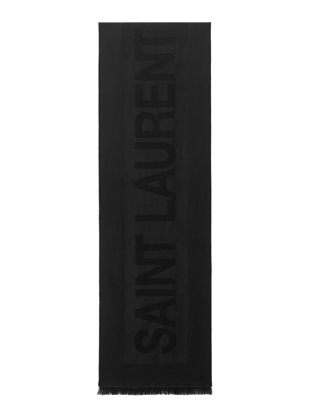 

Шарф из шерстяного жаккарда Saint Laurent, черный