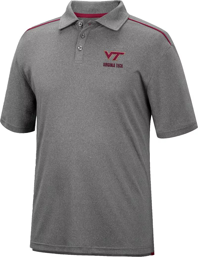 Colosseum Серая мужская футболка-поло Virginia Tech Hokies