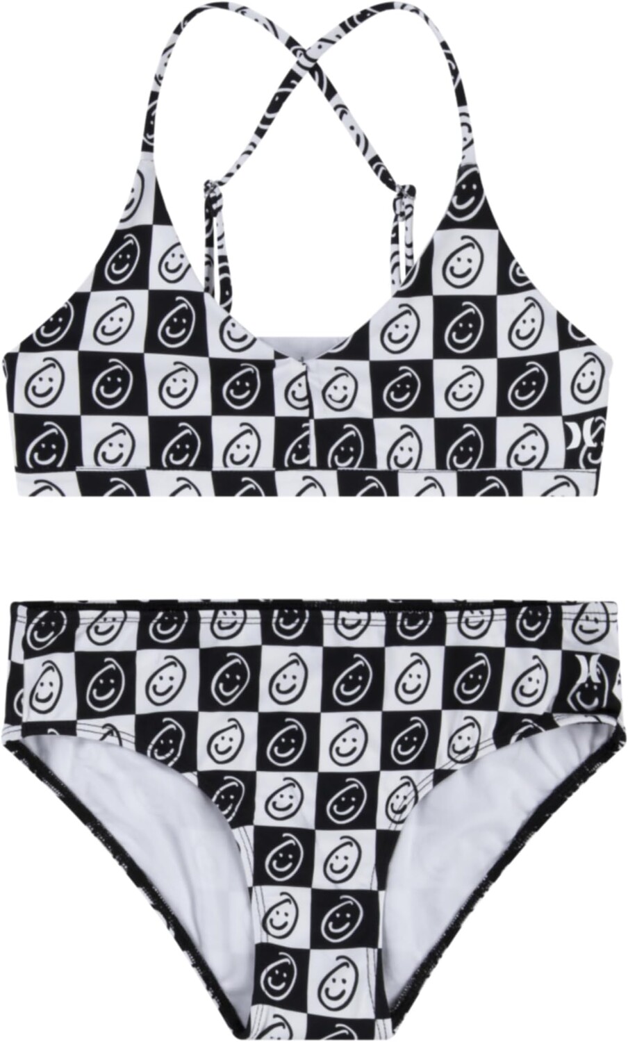

Купальник Hurley Kids Two-Piece Triangle Bikini Swim Set, цвет White/Black