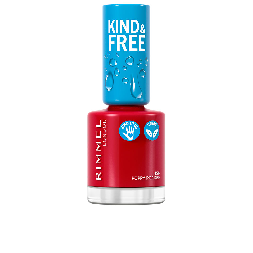 Лак для ногтей Kind & free nail polish Rimmel london, 8 мл, 156-poppy pop red
