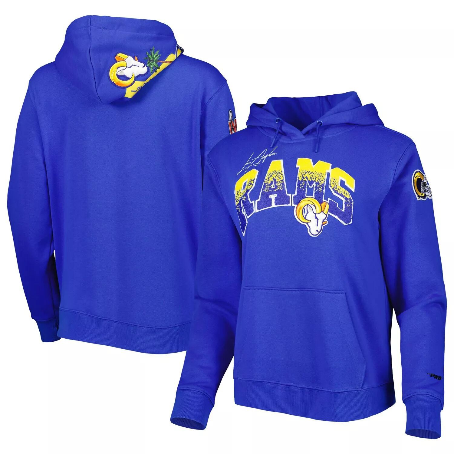 

Женский пуловер с капюшоном Pro Standard Royal Los Angeles Rams с местной нашивкой